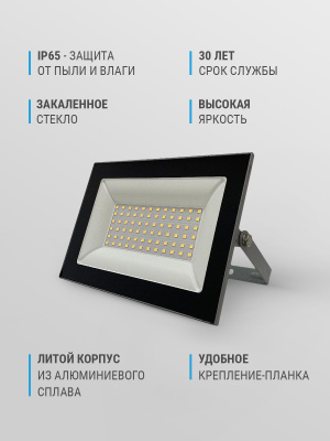 Светодиодный прожектор FL-LED Light-PAD   50W Grey